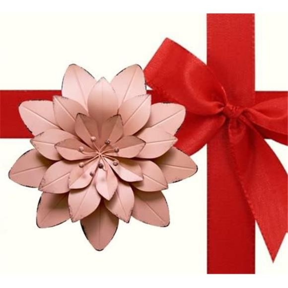 5 Dusty Light Pink Floral Metal Wall Art Decor(11.5x2 inch,1pc) - Picture 5 of 6